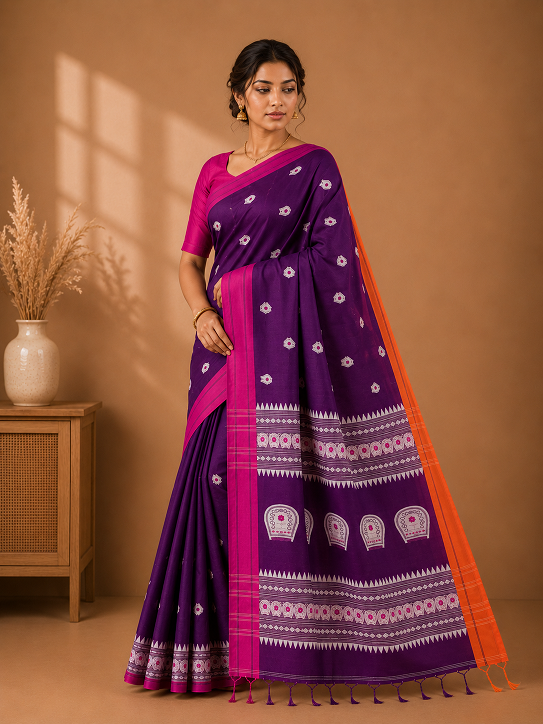 Premium Assam Kulo Khadi Saree – Handwoven Heritage Collection