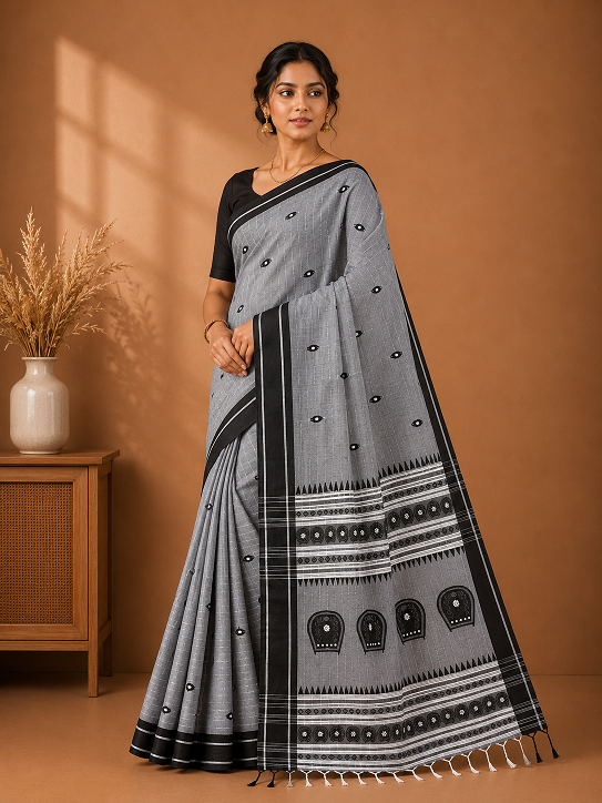 Royal Ivory Premium Assam Kulo Khadi Saree