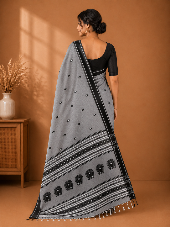 Royal Ivory Premium Assam Kulo Khadi Saree