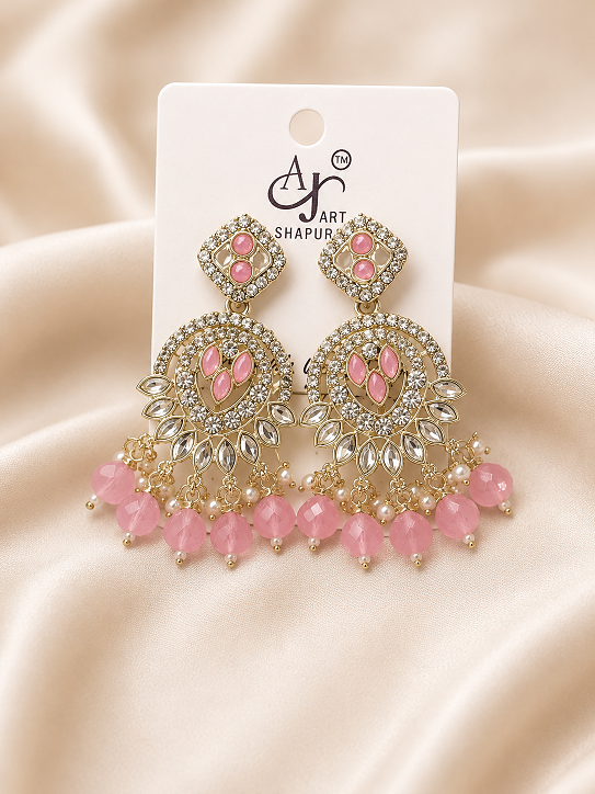 Blush Pink Chandbali Earrings