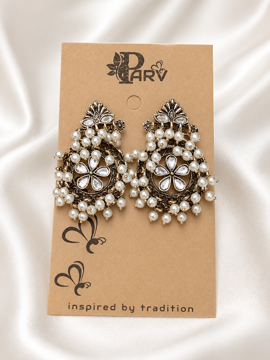 Antique Pearl Floral Earrings