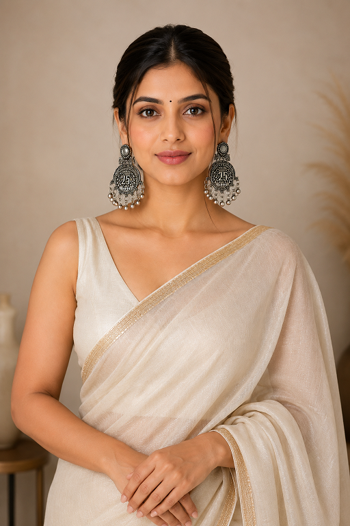Antique Silver Coin Statement Earrings